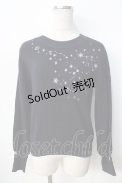 画像1: axes femme / テレスコープラメ刺繍ニット F 紺 Y-25-09-22-066-AX-TO-SZ-ZY