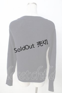 画像2: axes femme / テレスコープラメ刺繍ニット F 紺 Y-25-09-22-066-AX-TO-SZ-ZY