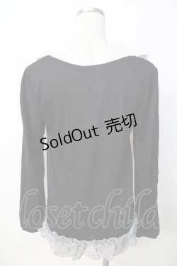 画像2: axes femme / リボンブローチ付Aラインプルオーバー M 黒 Y-25-09-22-073-AX-TO-SZ-ZY