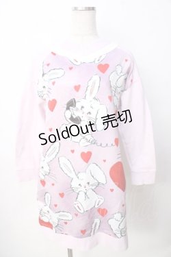 画像1: MILK / Bunny playワンピース  ピンクベース Y-25-09-22-077-ML-OP-SZ-ZY