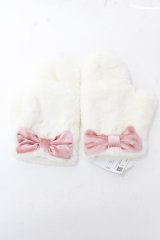 axes femme POETIQUE / ベロアリボンファーミトン  白 Y-25-09-22-013-AX-ZA-SZ-ZY