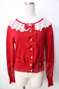 画像1: BABY,THE STARS SHINE BRIGHT / Crown Lace カーディガン  赤 Y-25-09-22-081-BA-TO-SZ-ZY
