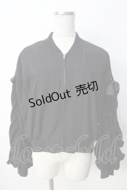 画像1: Ank Rouge / 袖編み上げブルゾン  黒 Y-25-09-22-082-CA-CO-SZ-ZY