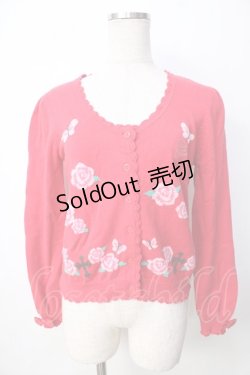 画像1: ALICE and the PIRATES / 薔薇と蝶々柄カーディガン  赤 Y-25-09-22-084-PA-TO-SZ-ZY