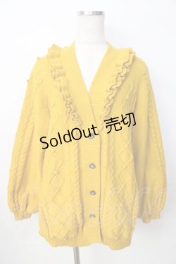 画像1: Hoshibako Works / 小鳥ボタンのフリルカーディガン F マスタード Y-25-09-22-088-LO-TO-SZ-ZY