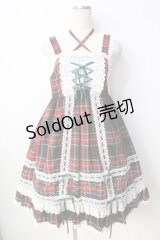 BABY,THE STARS SHINE BRIGHT / タータンチェックベビードールジャンパースカート  グリーン Y-25-09-22-090-BA-OP-SZ-ZY