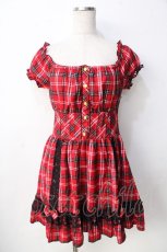 画像1: 【SALE】TRALALA / ラメチェックオフショルワンピース 0 アカ Y-25-09-22-095-LO-OP-SZ-ZT182 (1)