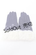 axes femme / 雪柄刺繍手袋  紺 Y-25-09-22-015-AX-ZA-SZ-ZY