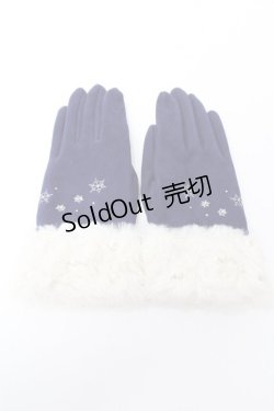 画像1: axes femme / 雪柄刺繍手袋  紺 Y-25-09-22-015-AX-ZA-SZ-ZY