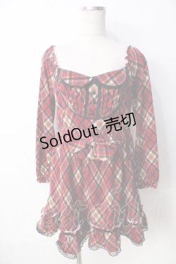 画像1: TRALALA / チェックオフショルチュニック 0 赤 Y-25-09-22-096-LO-OP-SZ-ZY