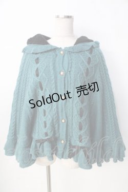 画像1: axes femme POETIQUE / ガーリー裏ボアニットケープ M グリーン Y-25-09-22-099-AX-JA-SZ-ZI