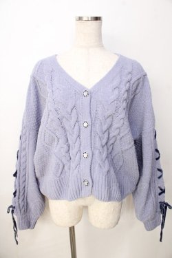 画像1: axes femme / モールヤーンニットカーデ F サックス Y-25-09-22-100-AX-TO-SZ-ZY