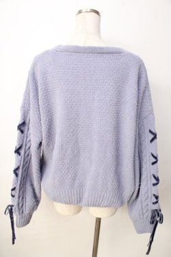 画像2: axes femme / モールヤーンニットカーデ F サックス Y-25-09-22-100-AX-TO-SZ-ZY