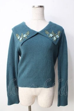 画像1: axes femme / ローズモチーフニット  グリーン Y-25-09-22-102-AX-TO-SZ-ZY