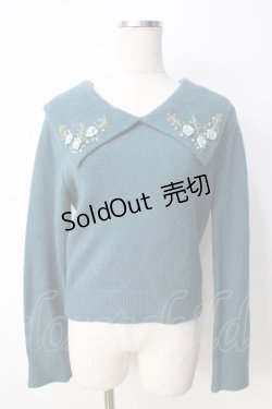 画像1: axes femme / ローズモチーフニット  グリーン Y-25-09-22-102-AX-TO-SZ-ZY