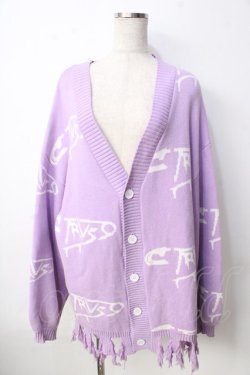 画像1: TRAVAS TOKYO / Safety pinニットカーディガン  ラベンダー Y-25-09-22-103-PU-TO-SZ-ZY