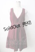 axes femme / 先染めパネルフロッキーワンピース M ワイン Y-25-09-22-105-AX-OP-SZ-ZI