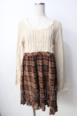 画像1: axes femme / ニットドッキングワンピース M 生成り Y-25-09-22-106-AX-OP-SZ-ZY