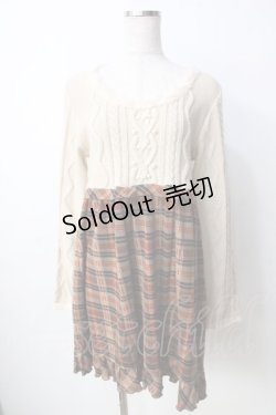 画像1: axes femme / ニットドッキングワンピース M 生成り Y-25-09-22-106-AX-OP-SZ-ZI