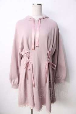 画像1: axes femme POETIQUE / レースアップパーカーワンピース M ピンク Y-25-09-22-107-AX-OP-SZ-ZY
