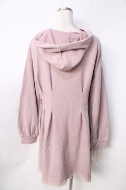 画像2: axes femme POETIQUE / レースアップパーカーワンピース M ピンク Y-25-09-22-107-AX-OP-SZ-ZY