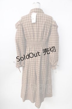 画像2: axes femme / ボリューム袖チェックワンピース F 茶 Y-25-09-22-108-AX-OP-SZ-ZI