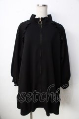 axes femme POETIQUE / フリルジップアップトレーナー F 黒 Y-25-09-22-109-AX-TO-SZ-ZI