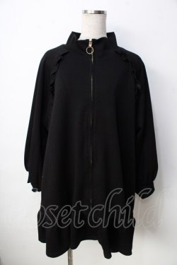画像1: axes femme POETIQUE / フリルジップアップトレーナー F 黒 Y-25-09-22-109-AX-TO-SZ-ZY