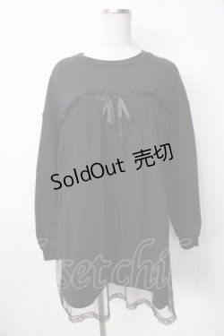 画像1: Bubbles / スウェットチュールワンピース  黒 Y-25-09-22-110-CA-OP-SZ-ZY