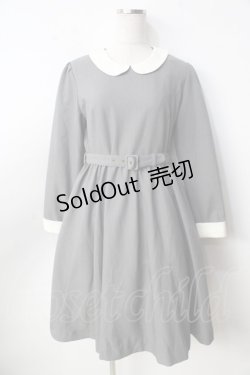 画像1: an another angelus / ベルト付きクレリック衿ワンピース F グレー Y-25-09-22-111-CA-OP-SZ-ZY