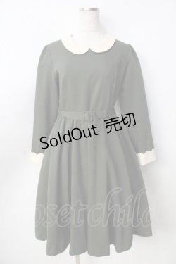 画像1: F&A / ベルト付きクレリック衿ワンピース F グリーン Y-25-09-22-112-LO-OP-SZ-ZY