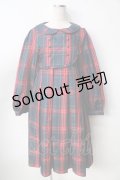 FLC / 皆方由衣コラボ MINA*タータンチェックワンピース M 紺 Y-25-09-22-114-LO-OP-SZ-ZY