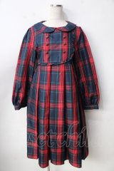 FLC / 皆方由衣コラボ MINA*タータンチェックワンピース M 紺 Y-25-09-22-114-LO-OP-SZ-ZY