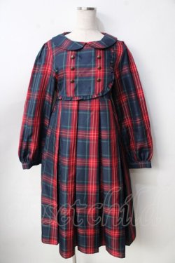 画像1: FLC / 皆方由衣コラボ MINA*タータンチェックワンピース M 紺 Y-25-09-22-114-LO-OP-SZ-ZY