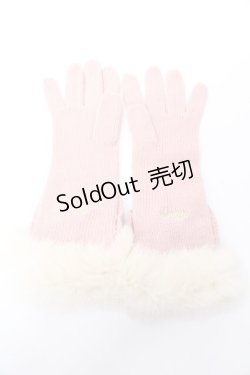 画像2: Emily Temple cute / ファー付ニットグローブ  ピンク Y-25-09-22-017-ET-ZA-SZ-ZY