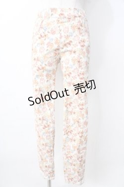 画像1: axes femme / 花柄ストレッチパンツ M オレンジ Y-25-09-22-117-AX-PA-SZ-ZY
