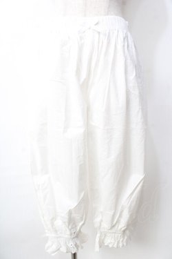 画像1: axes femme kawaii / コットンロングドロワーズ  白 Y-25-09-22-118-AX-PA-SZ-ZY