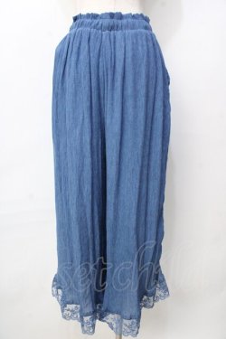 画像2: axes femme / 裾レース楊柳ワイドパンツ  サックス Y-25-09-22-122-AX-PA-SZ-ZY