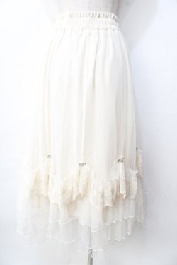 画像2: axes femme / ローズ付ドレープチュールスカート  生成り Y-25-09-22-126-AX-SK-SZ-ZY