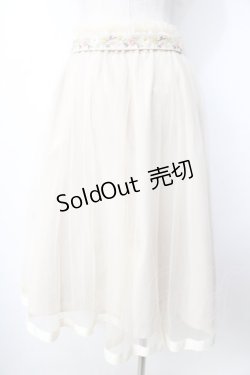 画像2: 【SALE】Fi.n.t / フラワー刺繍ベルトチュールスカート  生成り Y-25-09-22-134-CA-PA-SZ-ZT195