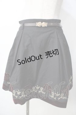画像1: axes femme POETIQUE / 薔薇ベロア刺繍ミニスカート  黒 Y-25-09-22-141-AX-SK-SZ-ZY