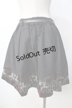 画像2: axes femme POETIQUE / 薔薇ベロア刺繍ミニスカート  黒 Y-25-09-22-141-AX-SK-SZ-ZY