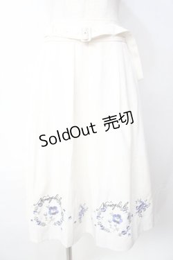 画像1: axes femme / ネモフィラ刺繍ベルト付スカート  生成り Y-25-09-22-144-AX-SK-SZ-ZT010