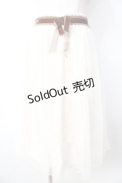 画像1: axes femme / レース使いチュールスカート  生成り Y-25-09-22-145-AX-SK-SZ-ZY