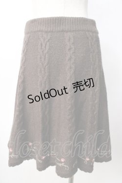 画像2: axes femme / プチバラ使いニットスカート  ブラウン Y-25-09-22-150-AX-SK-SZ-ZY