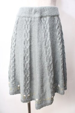 画像1: axes femme / プチバラ使いニットスカート  グリーン Y-25-09-22-151-AX-SK-SZ-ZY
