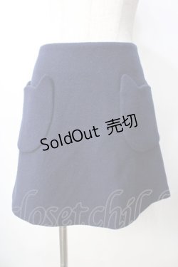 画像1: PAUL＆JOE sister / ネコポケットウールスカート 36 紺 Y-25-09-22-152-LO-SK-SZ-ZY