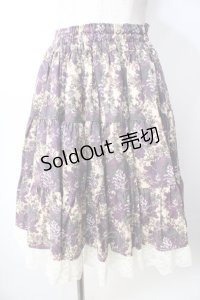 metamorphose / ゴブランブーケティアードスカート（ミニ丈）  紫 Y-25-09-22-154-ME-SK-SZ-ZY