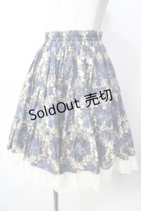 metamorphose / ゴブランブーケティアードスカート（ミニ丈）  青 Y-25-09-22-155-ME-SK-SZ-ZY