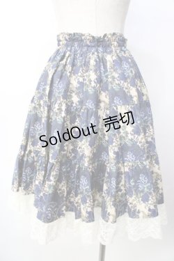 画像2: metamorphose / ゴブランブーケティアードスカート（ミニ丈）  青 Y-25-09-22-155-ME-SK-SZ-ZY